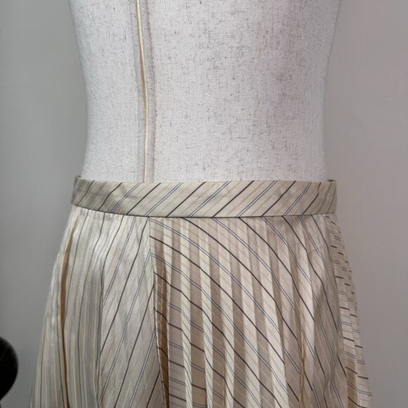Acne Studios Striped Asymmetric Button Skirt Beige NWT Size 40 Avant Garde - Picture 7 of 11